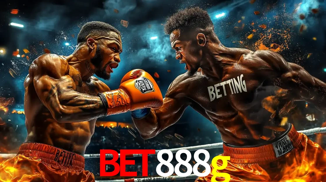 Dois boxeadores em uma luta intensa e explosiva, representando a adrenalina e as oportunidades de apostas em esportes de combate disponíveis na plataforma bet888g.