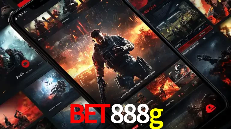 Tela de um celular exibindo uma galeria de jogos de tiro com temática militar, mostrando a variedade de e-sports disponíveis para apostas na plataforma de entretenimento bet888g.