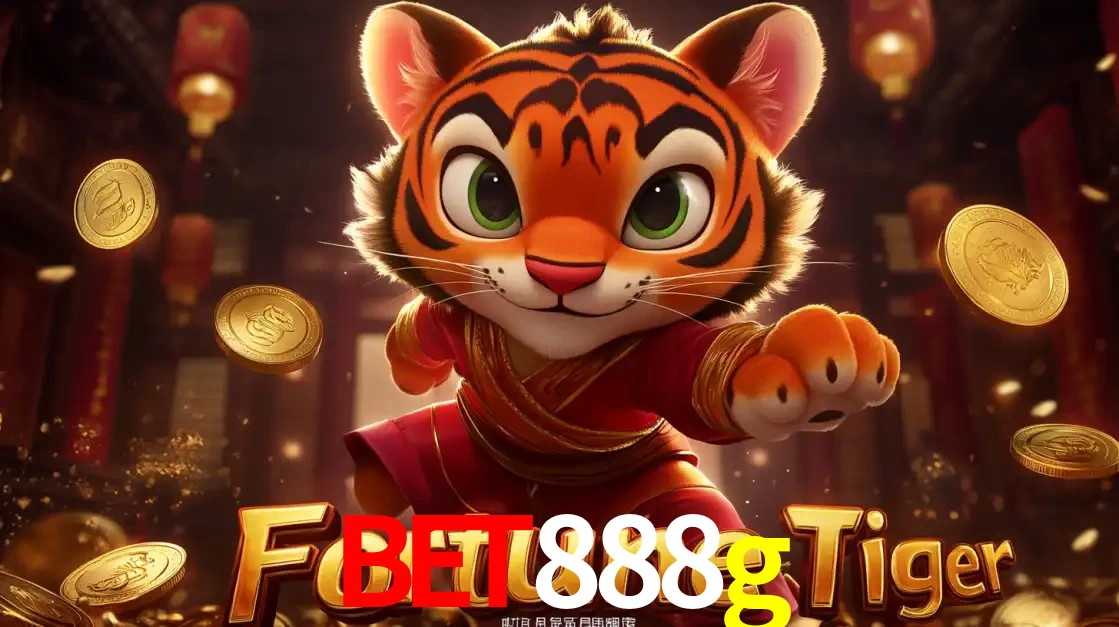 O carismático mascote do jogo de slot Fortune Tiger, um tigre fofo em pose de artes marciais, pronto para trazer sorte e multiplicadores de ganhos no cassino online bet888g.
